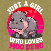 Moo Deng Just A Girl Who Loves Moo Deng Cute Baby Hippo Garment-Dyed Women's Muscle Tee