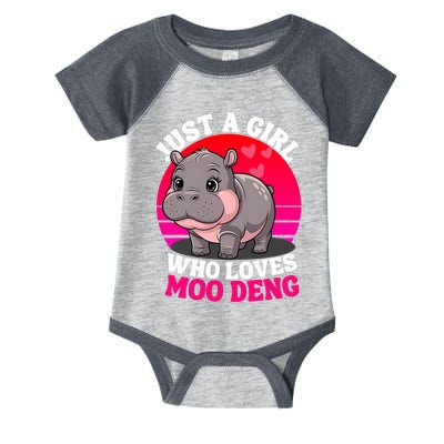 Moo Deng Just A Girl Who Loves Moo Deng Cute Baby Hippo Infant Baby Jersey Bodysuit