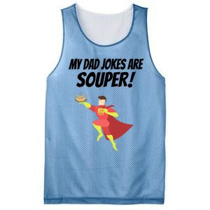 My Dad Jokes Are Souper! Hilariously Bad Gift Mesh Reversible Basketball Jersey Tank