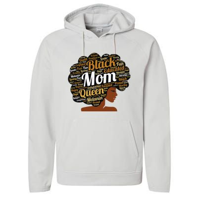 Mother’s Day Juneteenth Black Mom Queen Afro African Woman Performance Fleece Hoodie