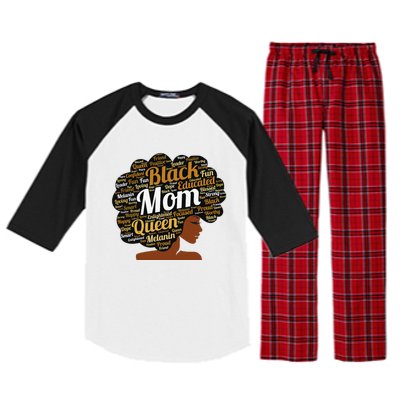 Mother’s Day Juneteenth Black Mom Queen Afro African Woman Raglan Sleeve Pajama Set