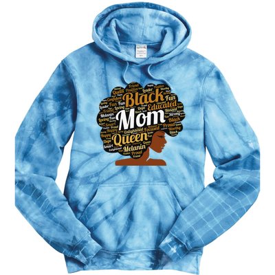 Mother’s Day Juneteenth Black Mom Queen Afro African Woman Tie Dye Hoodie