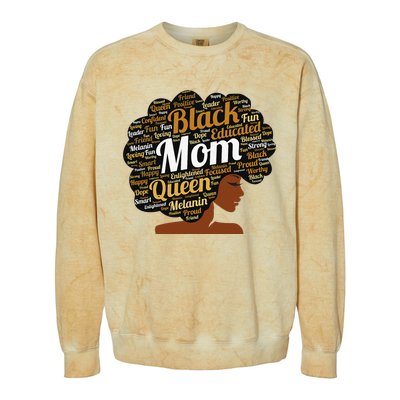 Mother’s Day Juneteenth Black Mom Queen Afro African Woman Colorblast Crewneck Sweatshirt