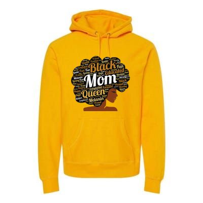 Mother’s Day Juneteenth Black Mom Queen Afro African Woman Premium Hoodie