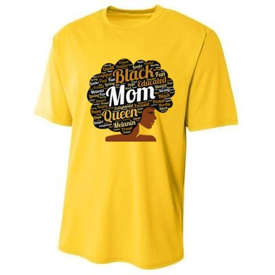 Mother’s Day Juneteenth Black Mom Queen Afro African Woman Performance Sprint T-Shirt