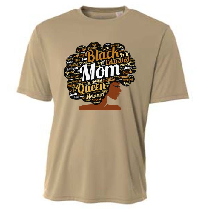 Mother’s Day Juneteenth Black Mom Queen Afro African Woman Cooling Performance Crew T-Shirt