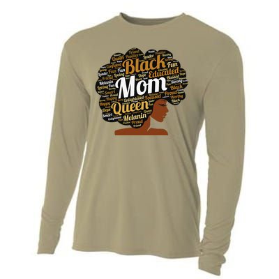 Mother’s Day Juneteenth Black Mom Queen Afro African Woman Cooling Performance Long Sleeve Crew