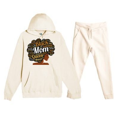 Mother’s Day Juneteenth Black Mom Queen Afro African Woman Premium Hooded Sweatsuit Set