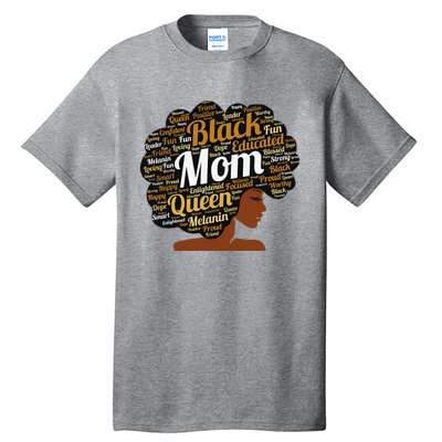 Mother’s Day Juneteenth Black Mom Queen Afro African Woman Tall T-Shirt