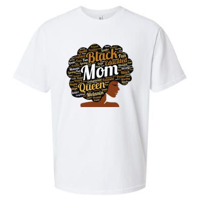 Mother’s Day Juneteenth Black Mom Queen Afro African Woman Sueded Cloud Jersey T-Shirt