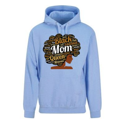 Mother’s Day Juneteenth Black Mom Queen Afro African Woman Unisex Surf Hoodie