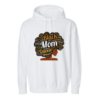 Mother’s Day Juneteenth Black Mom Queen Afro African Woman Garment-Dyed Fleece Hoodie