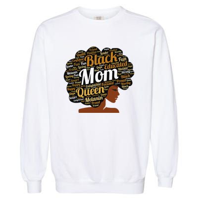 Mother’s Day Juneteenth Black Mom Queen Afro African Woman Garment-Dyed Sweatshirt