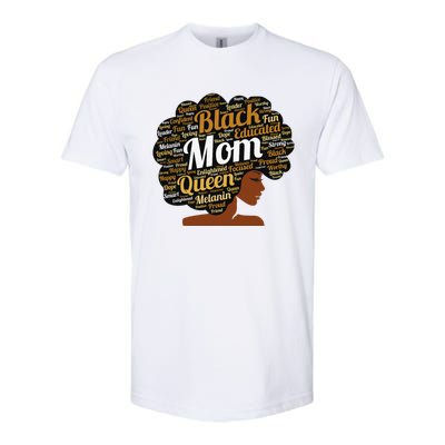 Mother’s Day Juneteenth Black Mom Queen Afro African Woman Softstyle CVC T-Shirt