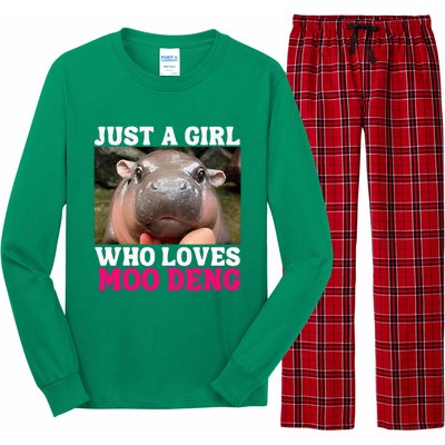 Moo Deng Just A Girl Who Loves Moo Deng Long Sleeve Pajama Set