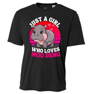 Moo Deng Just A Girl Who Loves Moo Deng Cute Baby Hippo Cooling Performance Crew T-Shirt