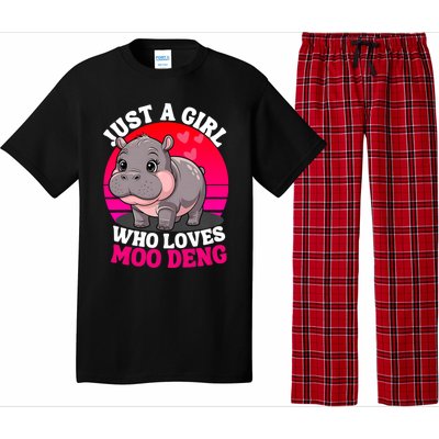 Moo Deng Just A Girl Who Loves Moo Deng Cute Baby Hippo Pajama Set