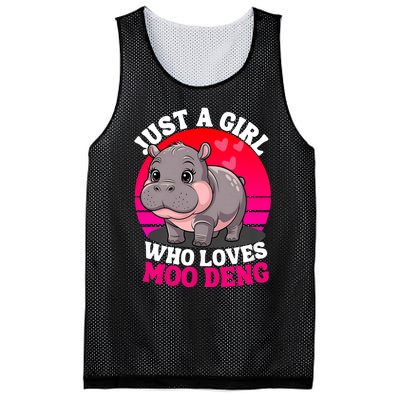 Moo Deng Just A Girl Who Loves Moo Deng Cute Baby Hippo Mesh Reversible Basketball Jersey Tank