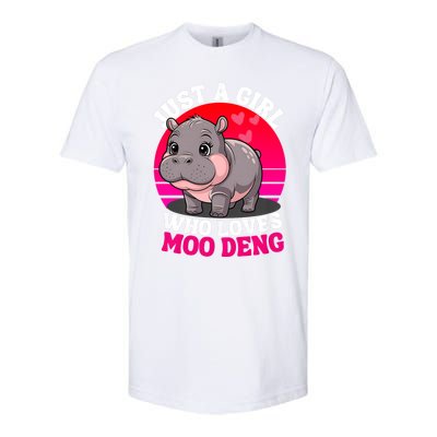 Moo Deng Just A Girl Who Loves Moo Deng Cute Baby Hippo Softstyle CVC T-Shirt