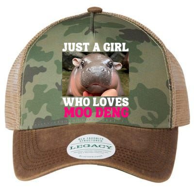 Moo Deng Just A Girl Who Loves Moo Deng Cute Baby Hippo Legacy Tie Dye Trucker Hat