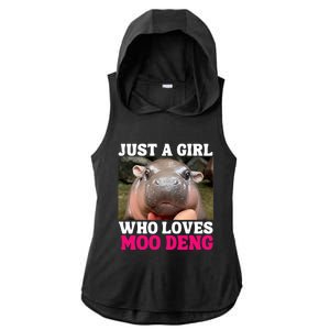 Moo Deng Just A Girl Who Loves Moo Deng Cute Baby Hippo Ladies PosiCharge Tri-Blend Wicking Draft Hoodie Tank