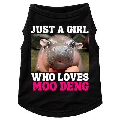 Moo Deng Just A Girl Who Loves Moo Deng Cute Baby Hippo Doggie Tank