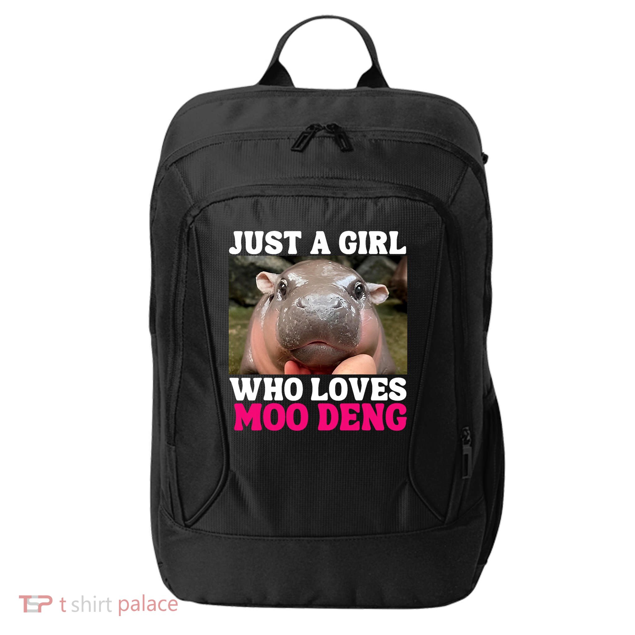 Moo Deng Just A Girl Who Loves Moo Deng Cute Baby Hippo City Backpack