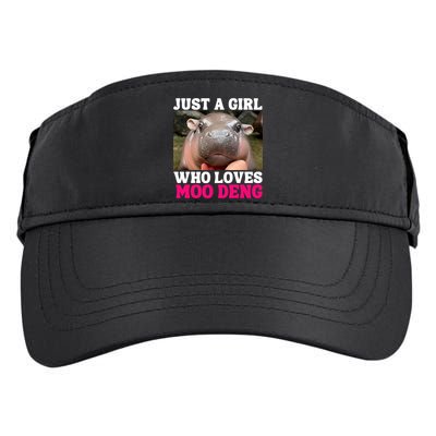 Moo Deng Just A Girl Who Loves Moo Deng Cute Baby Hippo Adult Drive Performance Visor