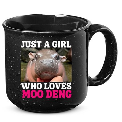 Moo Deng Just A Girl Who Loves Moo Deng Cute Baby Hippo 15oz Campfire Ceramic Mug