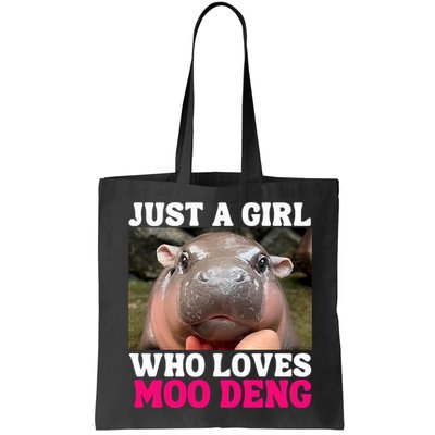 Moo Deng Just A Girl Who Loves Moo Deng Cute Baby Hippo Bag