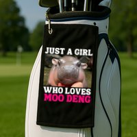 Moo Deng Just A Girl Who Loves Moo Deng Cute Baby Hippo Golf Towel