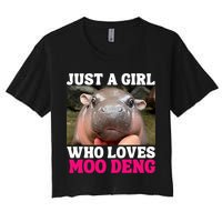 Moo Deng Just A Girl Who Loves Moo Deng Cute Baby Hippo Crop Top