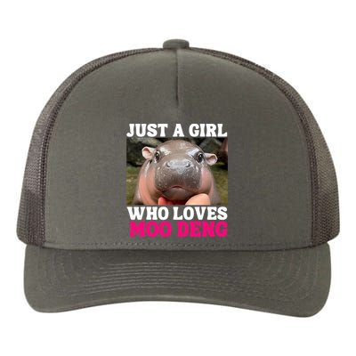 Moo Deng Just A Girl Who Loves Moo Deng Cute Baby Hippo Yupoong Adult 5-Panel Trucker Hat