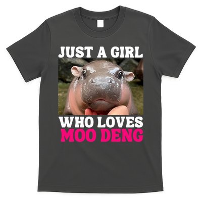 Moo Deng Just A Girl Who Loves Moo Deng Cute Baby Hippo T-Shirt