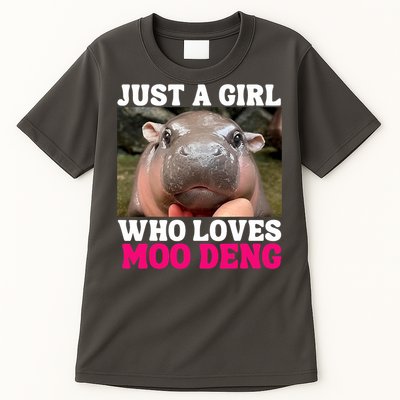 Moo Deng Just A Girl Who Loves Moo Deng Cute Baby Hippo Tall T-Shirt