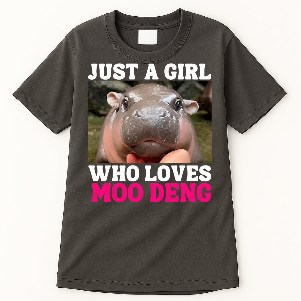 Moo Deng Just A Girl Who Loves Moo Deng Cute Baby Hippo Tall T-Shirt