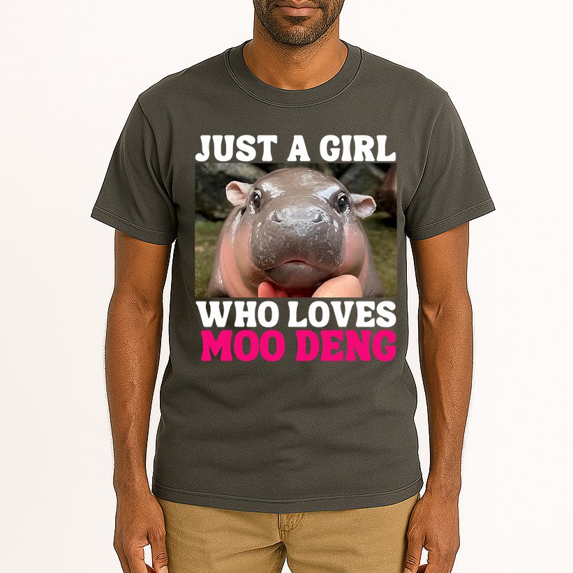 Moo Deng Just A Girl Who Loves Moo Deng Cute Baby Hippo Tall T-Shirt