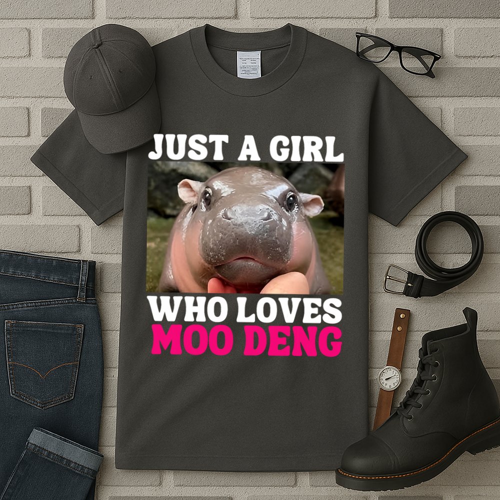 Moo Deng Just A Girl Who Loves Moo Deng Cute Baby Hippo Tall T-Shirt
