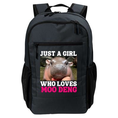 Moo Deng Just A Girl Who Loves Moo Deng Cute Baby Hippo Backpack