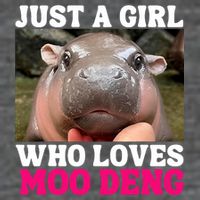 Moo Deng Just A Girl Who Loves Moo Deng Cute Baby Hippo Button