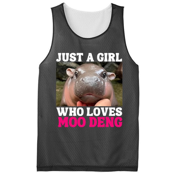 Moo Deng Just A Girl Who Loves Moo Deng Cute Baby Hippo Mesh Reversible Basketball Jersey Tank