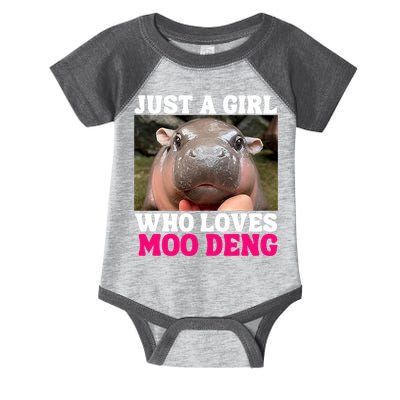 Moo Deng Just A Girl Who Loves Moo Deng Cute Baby Hippo Infant Baby Jersey Bodysuit