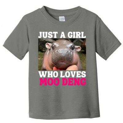 Moo Deng Just A Girl Who Loves Moo Deng Cute Baby Hippo Toddler T-Shirt