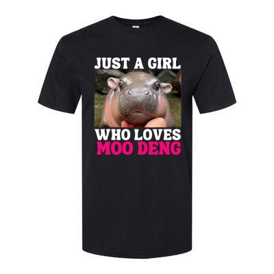 Moo Deng Just A Girl Who Loves Moo Deng Cute Baby Hippo Softstyle® CVC T-Shirt