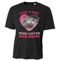 Moo Deng Just A Girl Who Loves Moo Deng Baby Hippo Meme Cooling Performance Crew T-Shirt