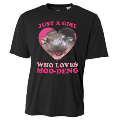 Moo Deng Just A Girl Who Loves Moo Deng Baby Hippo Meme Cooling Performance Crew T-Shirt