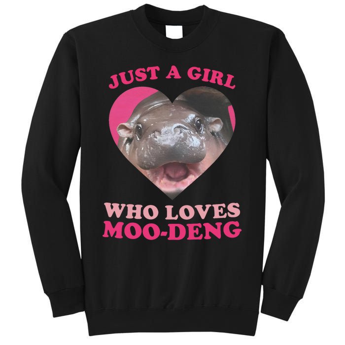 Moo Deng Just A Girl Who Loves Moo Deng Baby Hippo Meme Sweatshirt