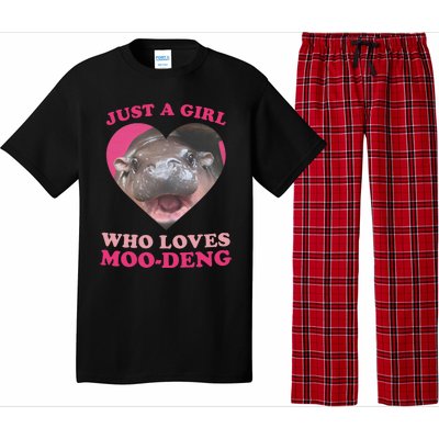 Moo Deng Just A Girl Who Loves Moo Deng Baby Hippo Meme Pajama Set