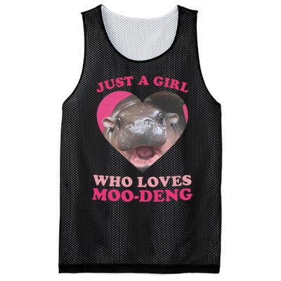 Moo Deng Just A Girl Who Loves Moo Deng Baby Hippo Meme Mesh Reversible Basketball Jersey Tank