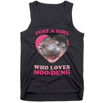 Moo Deng Just A Girl Who Loves Moo Deng Baby Hippo Meme Tank Top